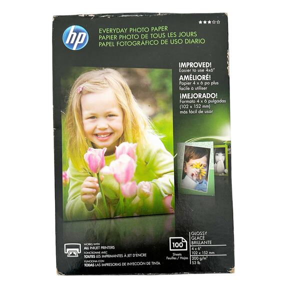 HP 100 Count Glossy Photo Paper 4"x6" - Picture 1 of 4